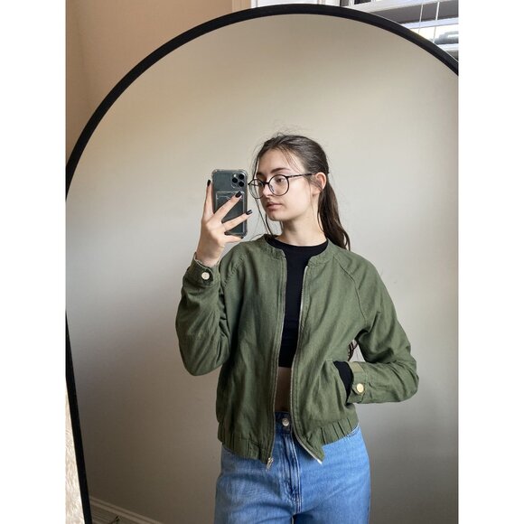 Army Green Zip Up Jacket by Sanctuary Size S - Picture 1 of 9